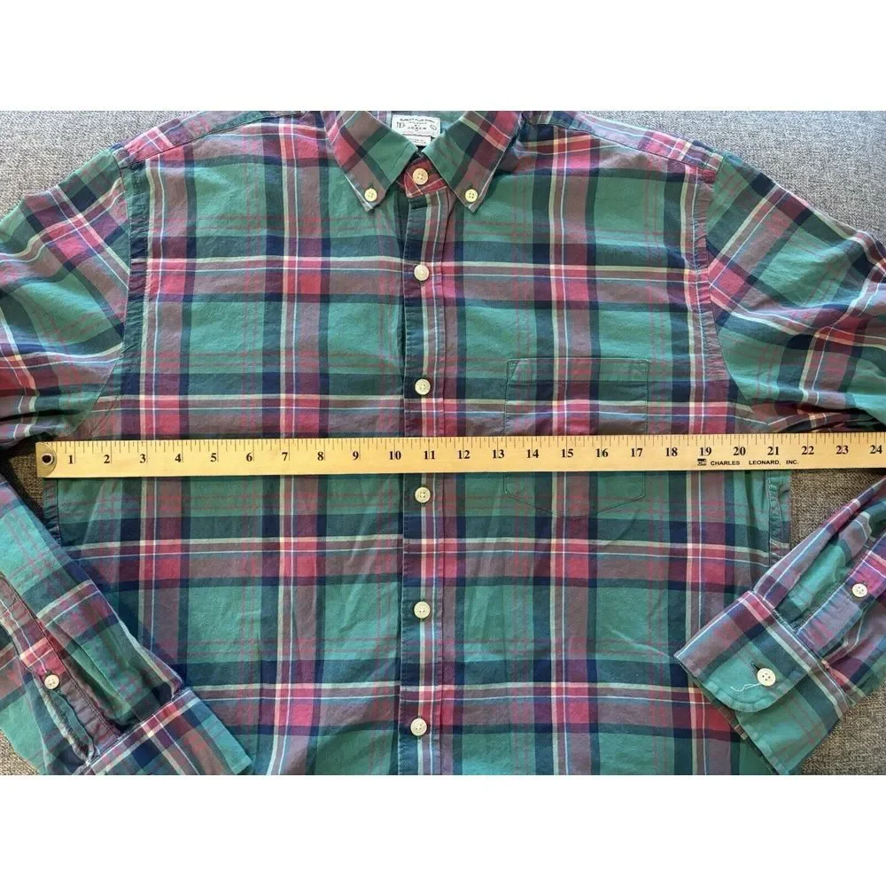 J. Crew Summer‎ Plaid Button Down Shirt Men's Size Large Business Casual